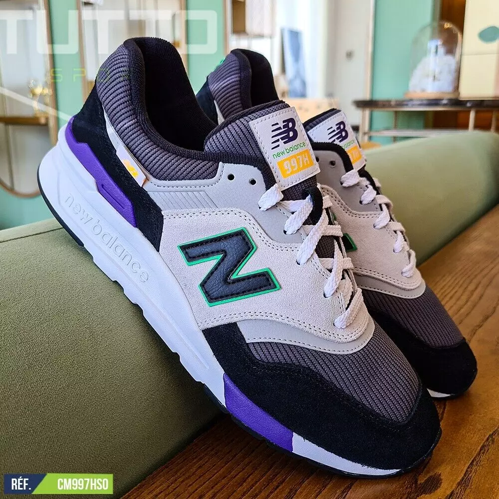 punto papi Recuerdo New Balance CM997HSO Grey Black/Purple Suede Lace Up Men&#039;s Athletic  Sneakers | eBay