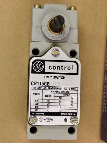 GE Control General Electric CR115GB104 Limit Switch New Surplus / New Old Stock - Picture 2 of 5
