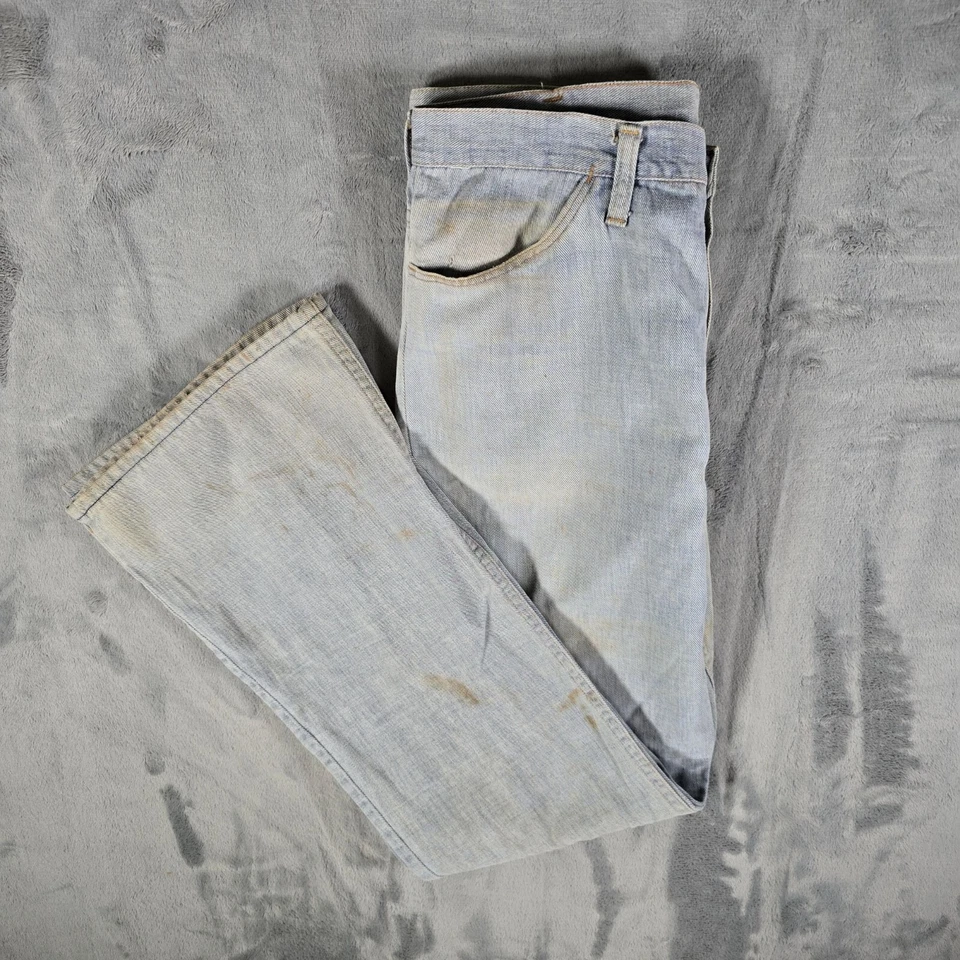 Винтажные состаренные мужские легкие вареные джинсы Wrangler начала 1970-х годов (32x31) - Изображение 4 из 4