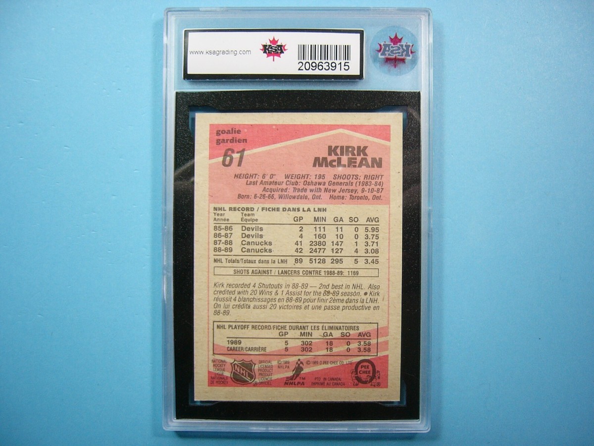 1989/90 O-PEE-CHEE NHL HOCKEY CARD 61 KIRK MCLEAN ROOKIE RC KSA 10