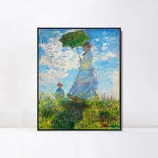 Framed Giclee Print Art The Walk, Woman with a Parasol by Claude Monet 26"x32"