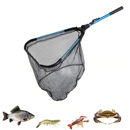 Foldable Pole Fishing Net Landing Mesh Fish Catch Folding Handle Lightweight New - Picture 5 of 14