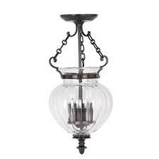 Image of 3 Bulb Ceiling Pendant Light Fitting Old Bronze LED E14 60W Bulb