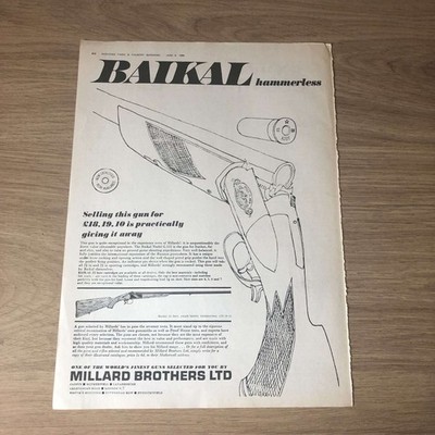 GUNS39 MAGAZIN WERBUNG 12X9 THE BAIKAL MODEL G.532 HAMMERLESS