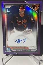 2024 Bowman Chrome - Emilio Sanchez - 1st Bowman- Purple Refractor Auto- 25/250!