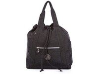 Bag Street Rucksack Tasche 2In1 Damen Herren Reise Schwarz Crinkle-Nylon