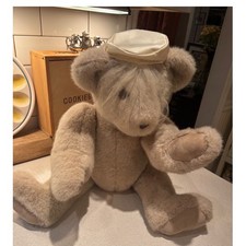 Vermont Teddy Bear Co Bride Bear 1991 Vintage Plush Tan White Veil Made in USA