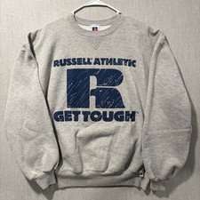 Vintage Russell Athletic Get Tough Sweatshirt Mens XL Gray Fleece Made In USA