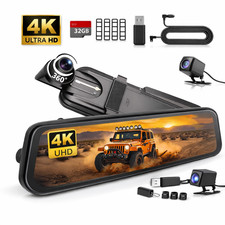 WOLFBOX M40lite 4K 10" Rear View Mirror Camera, Dash Cam Front and Rear for Car