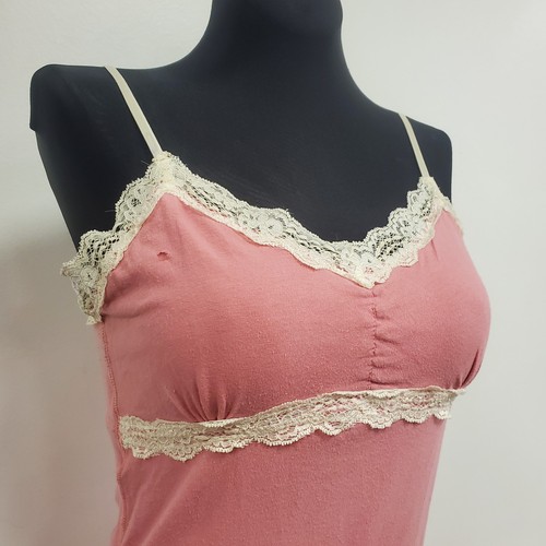 VTG American Eagle Womens Lace Trim Babydoll Cami Size M Elena Gilbert Preppy - Picture 2 of 10