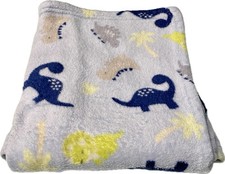 Parent's Choice Dinosaurs Plush Baby Blanket Size 30" x 36" Walmart Blue Gray