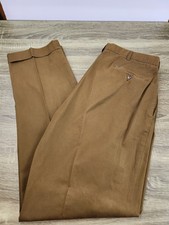 Polo Ralph Lauren Hammond Chino Pants Men's 38x34 Green Pleated Cuffed Vintage