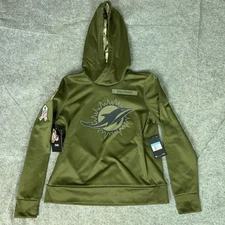 Miami Dolphins Hoodie Womens Medium NFL Football Salute Service Nike Sweatshirt