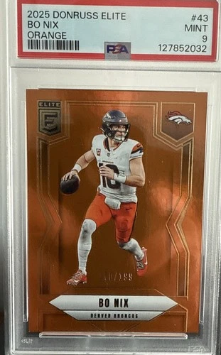 Bo Nix 2024 Panini Donruss Elite Rookies #43 Orange /199 PSA 9 Broncos