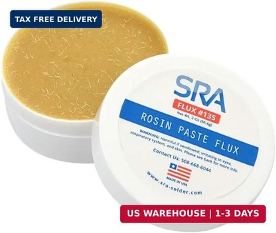 SRA Solder 135 Rosin Paste Soldering Flux For Electronics, No Clean Flux Made fo