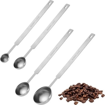 4Pcs Long Handle Measuring Spoons Set, 7 Inches Stainless Steel Measuring Spoon 