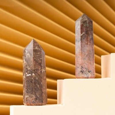 Rhodonite Crystal Tower Point Obelisk, Meditation, Healing Crystal Gift & Decor