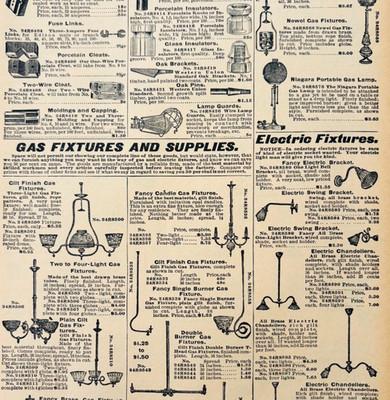 1901 Gas Lighting Fixtures Reproduction  Advertisement Sears Home Supply DWU17B