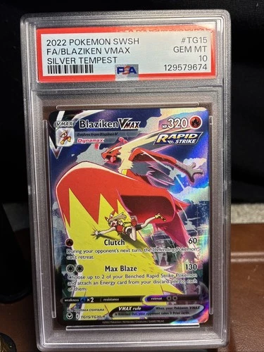 Pokémon TCG Blaziken VMAX TG15/TG30 PSA 10 Gem Mint Silver Tempest Rare