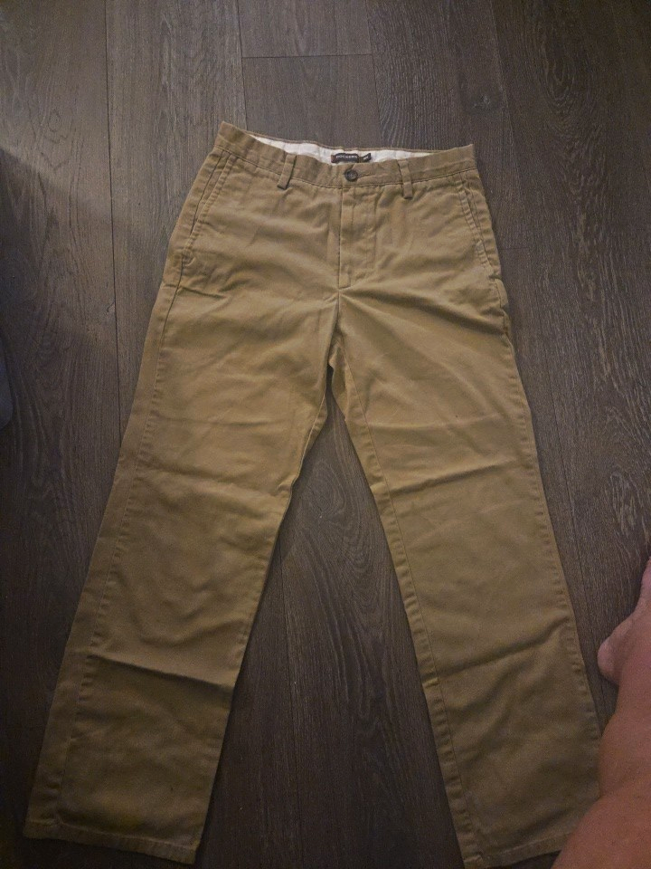 Dockers Men's Beige Chino Pants Flat Front Straight Fit Cotton Twill 31W