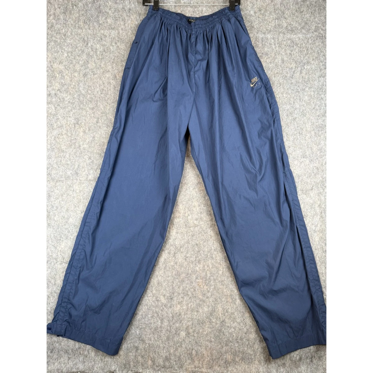 Vintage Nike Golf Track Rain Pants Men XL Navy Blue Windbreaker Ankle Zip Y2K