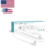 Plug Power Strip with Smart App Control: 3 Outlets, 2 USB, Voice Command Ready