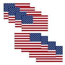 Anley 8 Pack 5"x3" American US Flag Decal Reflective Stripe USA Flag Car Sticker