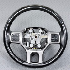  13-24 Ram 1500 2500 3500 Limited Oem Wood Leather Heated Steering Wheel Black
