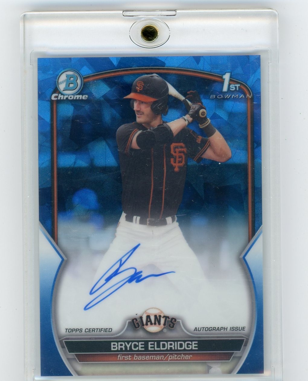 2023 Bowman Chrome Draft Sapphire Bryce Eldridge 1st Auto /199 Giants