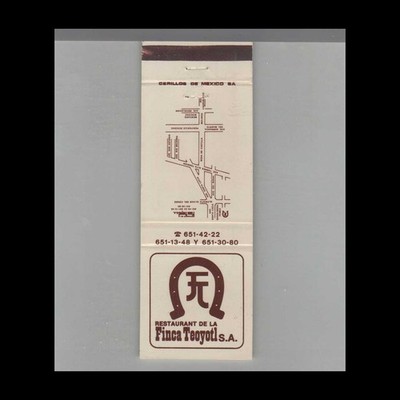 Matchbook Cover Finca Teayotl Restaurant