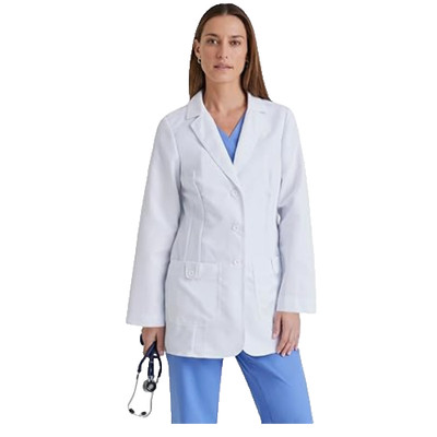 Grey's Anatomy Women's 32 Inch Two Pocket Fitted Lab Coat, White, 5XL **READ
