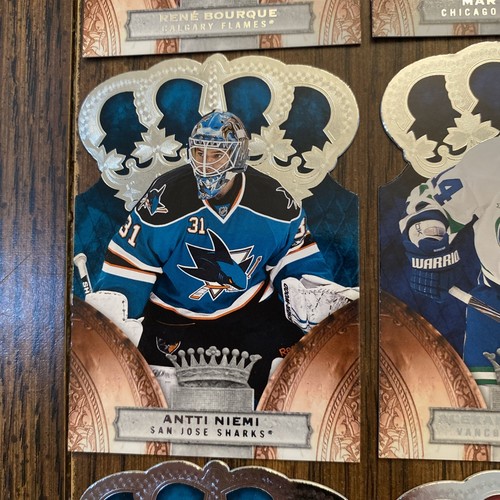Lote de 9 hockey troquelado Panini Crown Royale 2010-11 Thornton Bourque Morrow - Imagen 5 de 10