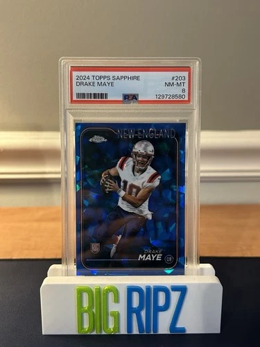 Drake Maye 2024 Topps Chrome Sapphire #203 Rookie RC Patriots | PSA 8 NM-MT