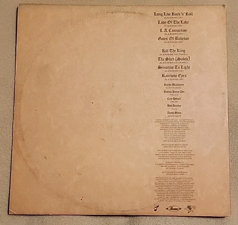 Rainbow ‎– Long Live Rock 'N' Roll (Vinyl LP Record, 1978, Polydor) PD-1-6143 - Image 2 of 4