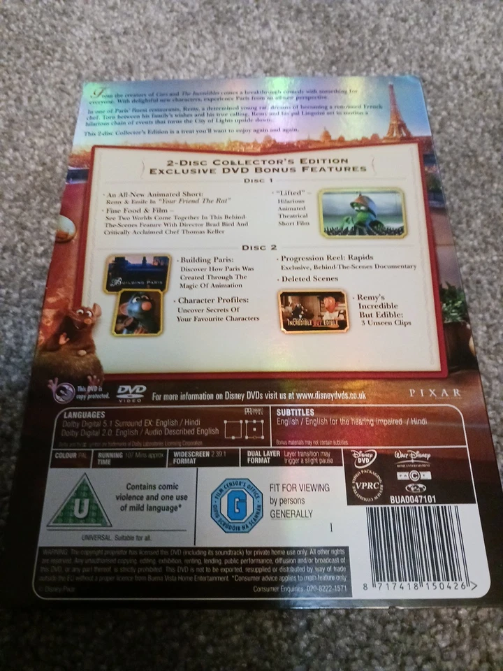 Disney Pixar Ratatouille 2-disc Collectors Edition. Fantastic Movie 🎬 Dvd. - Image 2 of 4