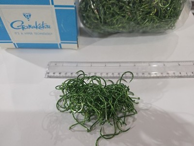 100 Gamakatsu Offset Point Octopus Hooks 3/0 #208418 Green Finish Bulk Pack