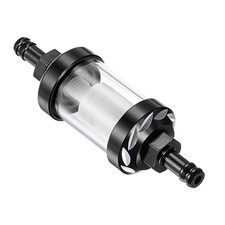 8mm Universal Line Petrol Fuel Gasoline Oil Filter Black 2Pack