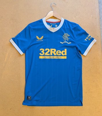 Rangers Football Shirt 150 Years Anniversary Blue Size Small Castore 2021 2022