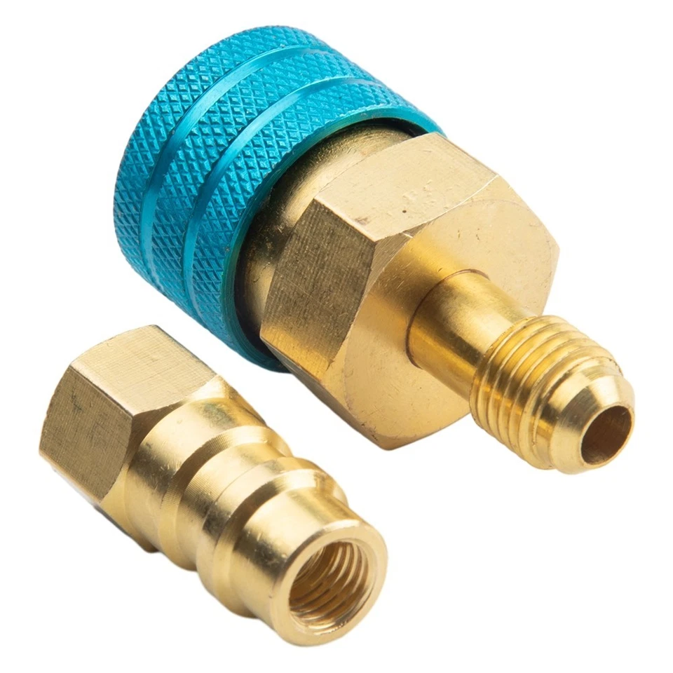 Long-lasting Car AC Parts Quick Coupler Adapter Connector 4pcs Red Blue - Image 4 of 4