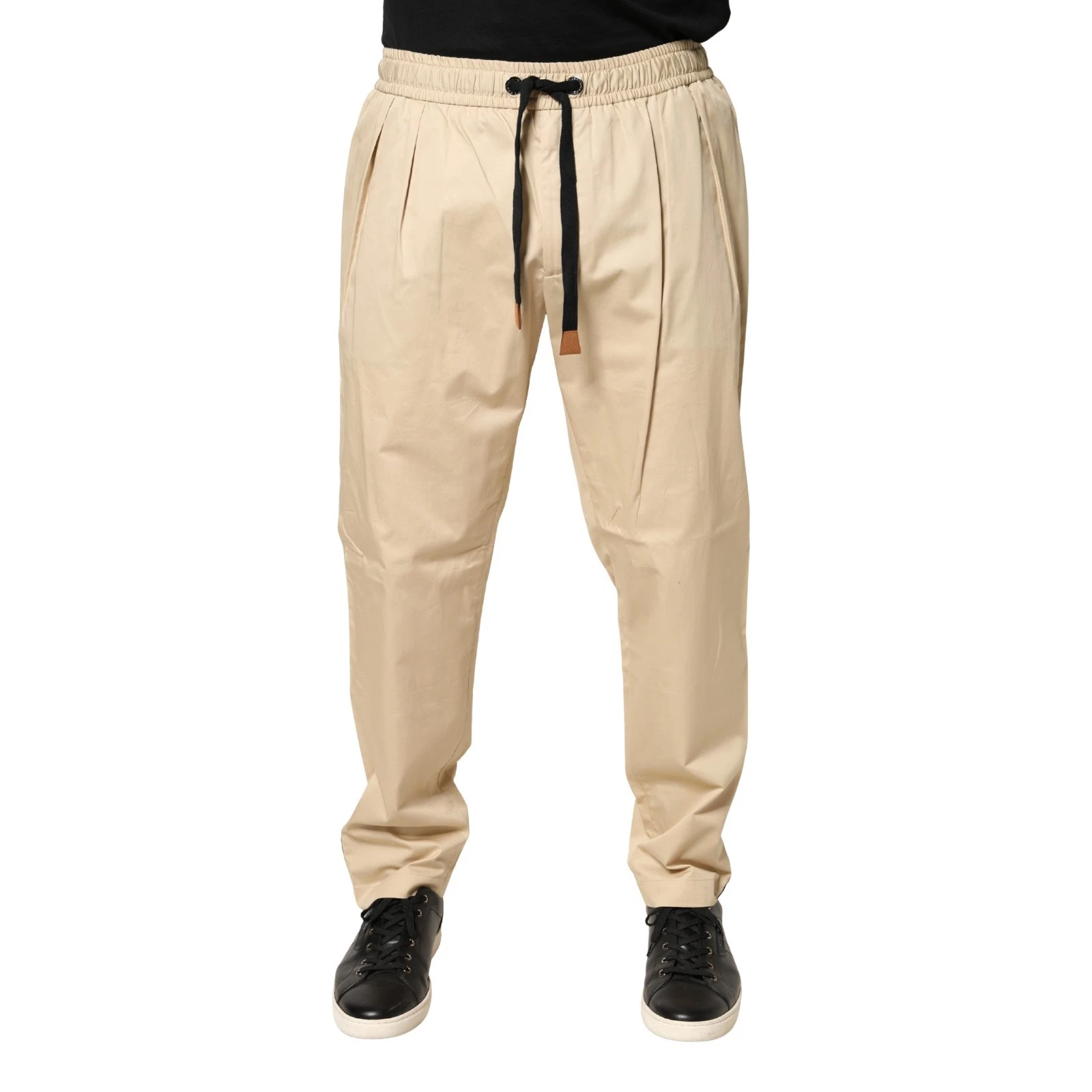 DOLCE & GABBANA Pants Beige Cotton Skinny Men Jogger Trouser IT46/W32/S 1050usd