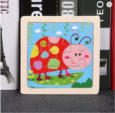 Kids Wooden 3D Puzzles Animal Vehicle Early Learning Montessori