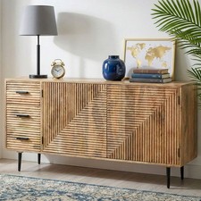 Sideboard Massivholz 160cm Kommode Anrichte Standschrank mit Türen Schubladen