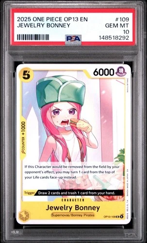 Jewelry Bonney OP13-109 English UC Carrying On His Will One Piece PSA 10 Pop 1