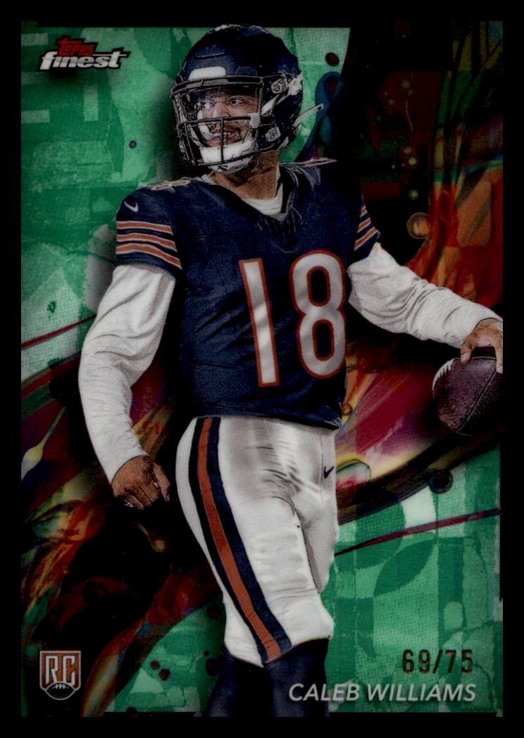 2024 Finest Green Refractors #61 Caleb Williams /75 Rookie Chicago Bears