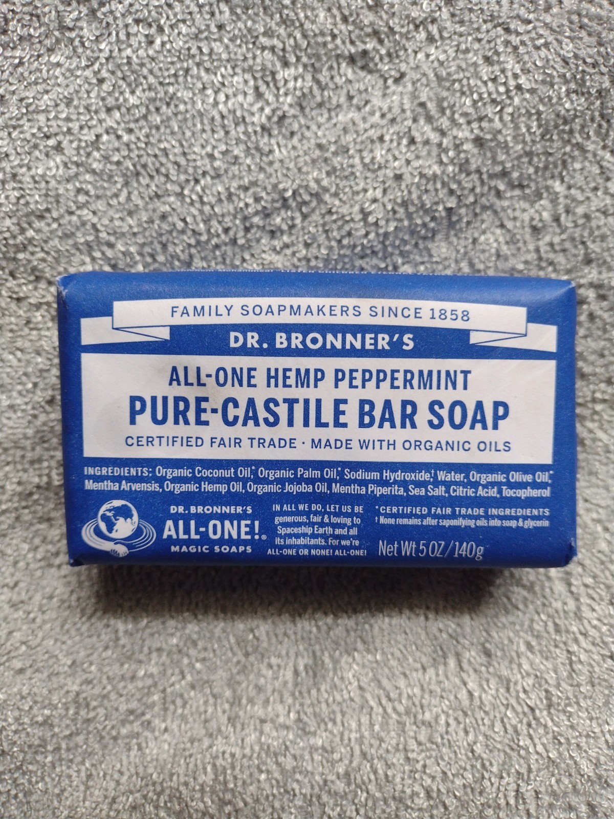 Dr. Bronner's Pure Castile Bar Soap All-One Hemp Peppermint 5 oz | eBay