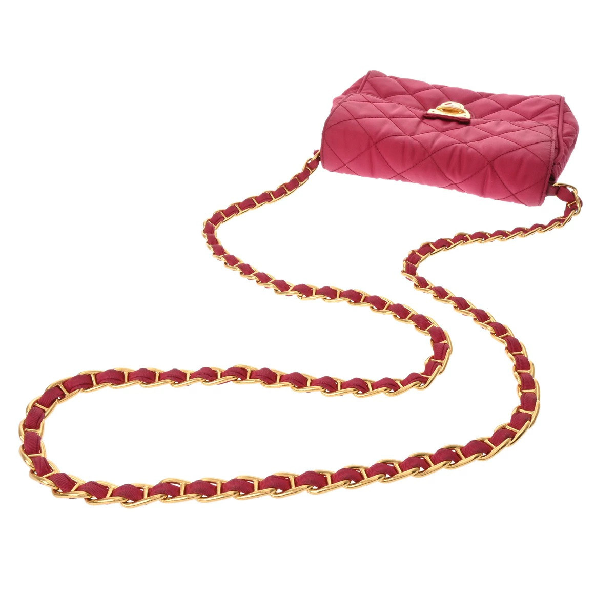PRADA Chain Shoulder Bag Pink Nylon — image 3