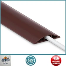 4FT Brown Floor Cord Cover – Cable Protector & Wire Hider PVC Track