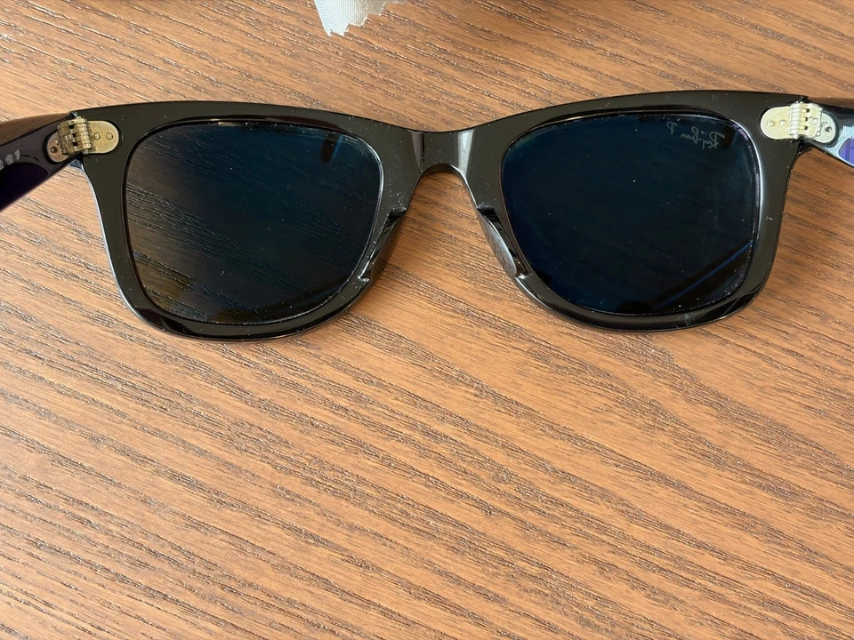 Authentic Ray-Ban Wayfarer RB2140 901 50mm Black G-15 Green Sunglasses VGC, photo 4 of 5