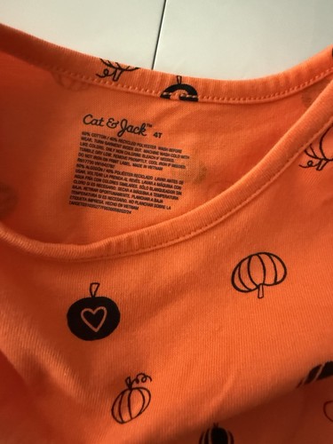 CAT & JACK BABY MÄDCHEN ORANGE HALLOWEEN KÜRBIS KLEID GRÖSSE 4T - Bild 2 von 2