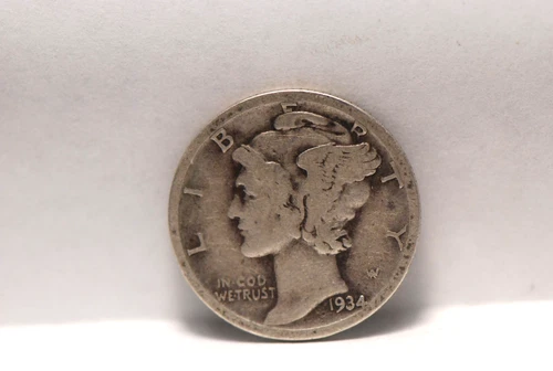 USA, 1934-P Mercury Dime, silver, VG+, NR, 2-1